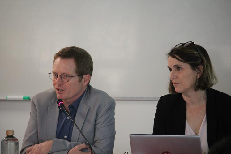 Olivier Lebert, président, et Isabelle Allain, directrice de la Chambre d'agriculture 72.