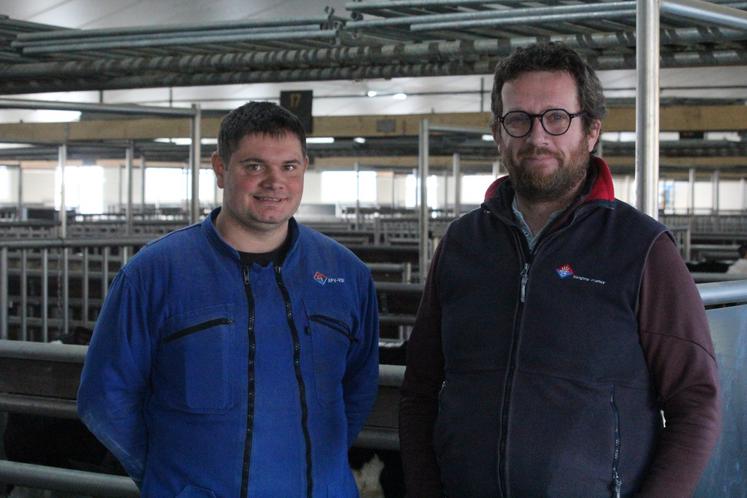 Cédric Termeau et Benoît Césaire, son technicien accompagnateur chez VanDrie.