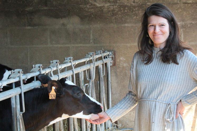 Sur la ferme, un élevage de génisses laitières a été maintenu ; elles arrivent à trois semaines et partent à deux ans.