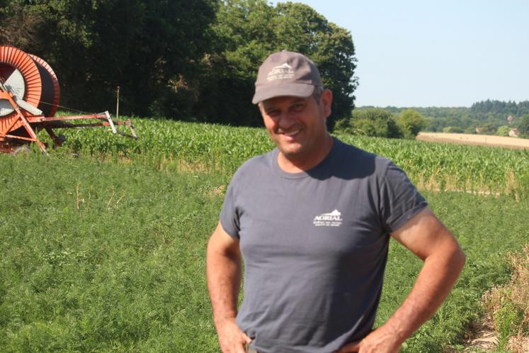 Jérôme Porte cultive 2,5 ha de carottes pour Agrial.
