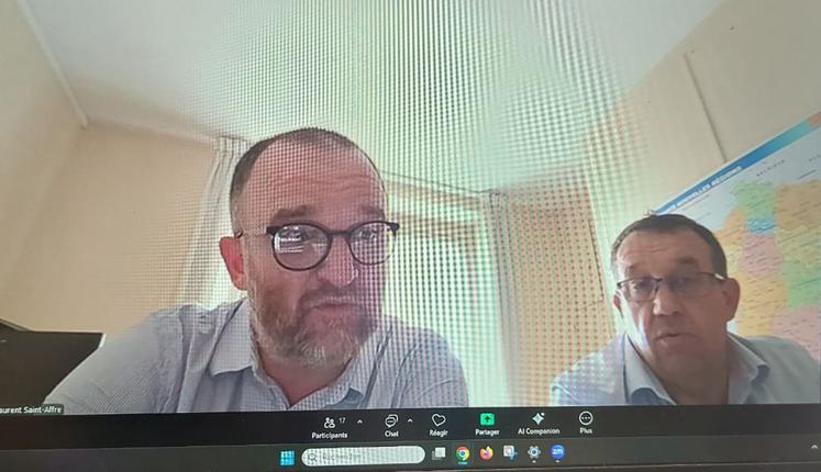 Les adhérents connectés en visioconférence ont échangé avec Laurent Saint-Affre, membre du bureau de la FNSEA.