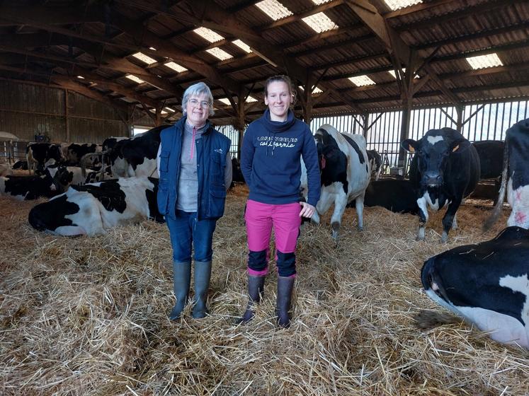 Aurélie et sa maman Christine sont désormais associées en Gaec, produisant 540 000 l pour Sodiaal, un volume qui devrait augmenter avec l'arrivée d'un robot de traite.