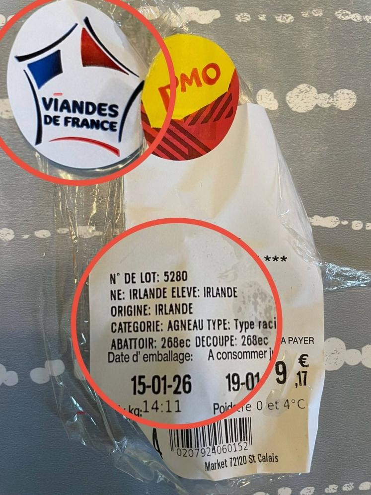 Agneau irlandais avec le logo français.