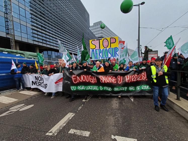 7 000 agriculteurs de toute l'Europe se sont réunis à Strasbourg mardi 20 janvier.