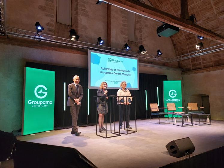 Pascal Loiseau, Sylvie Le Dilly et Françoise Potier ont animé l'assemblée générale de la Fédération départementale Sarthe de Groupama Centre Manche, mardi 3 février à l'Abbaye de l'Epau.