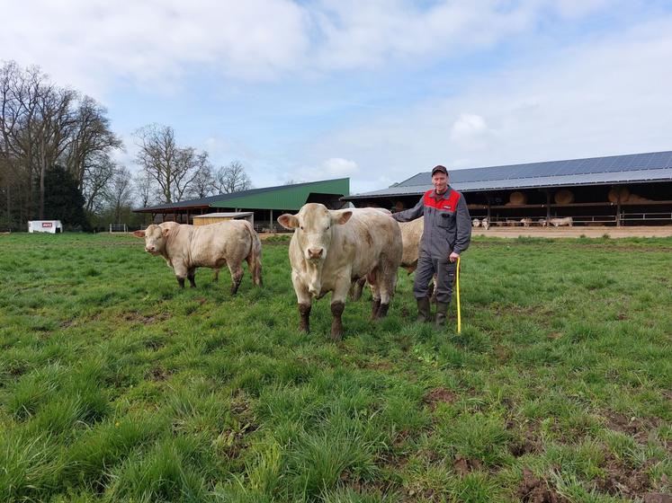 Quentin Hautreux a engagé 3 taureaux à la vente lors de la journée Mise à l'herbe Charolaise. Il ouvre les portes de son exploitation ce samedi 21 mars.