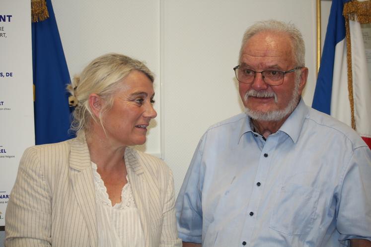 La ministre et Joseph Lambert, président du SMPEP et du SIDPEP.