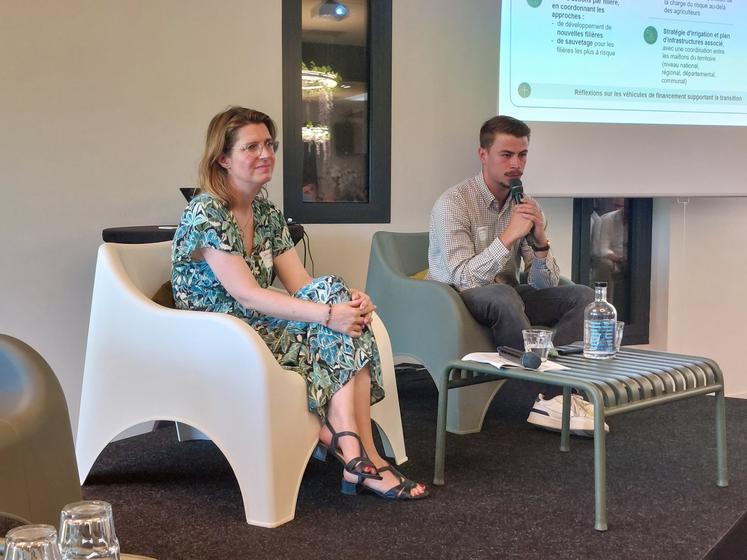 Caroline Crépin, du Crédit Agricole, et Antoine Donval, de Sofiprotéol. 