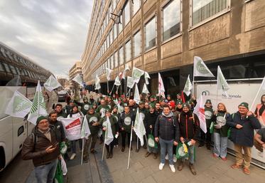 Les agriculteurs sarthois et ligériens à leur arrivée à Bruxelles jeudi.