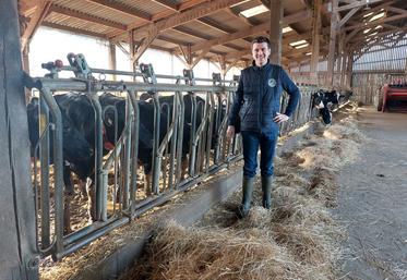 Flavien Engoulvent s'est installé en juillet 2024 avec 65 vaches au robot.