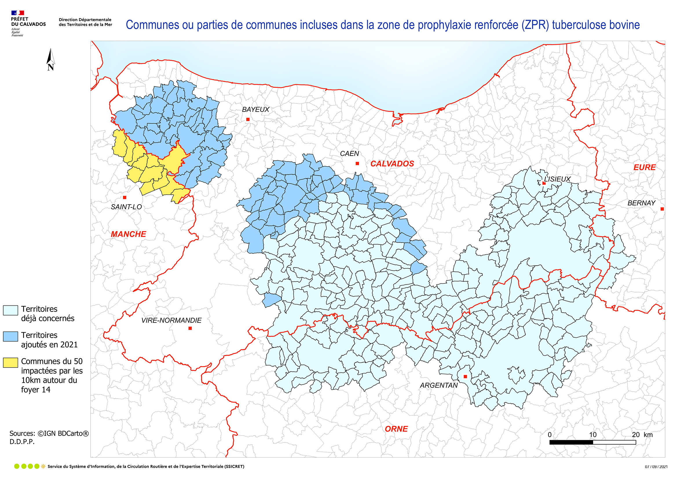 La campagne de prophylaxie démarre le 1er octobre, la carte ci-dessous présente les communes concernées. 