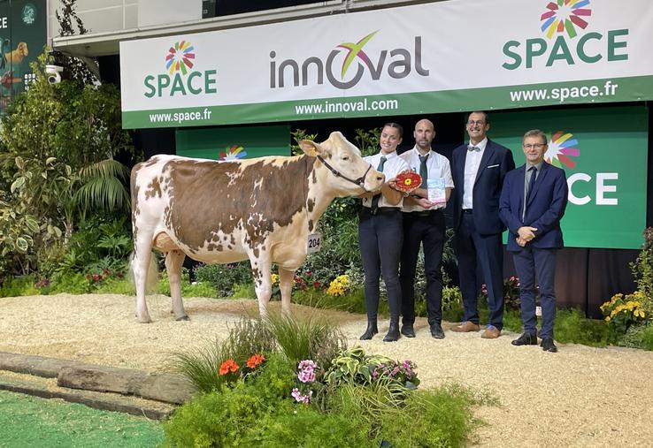 Première de sa section, championne espoir et meilleure mamelle espoir, Sun Sept permet au Gaec de la cavée Mancel de se réjouir de cette édition du Space 2024.