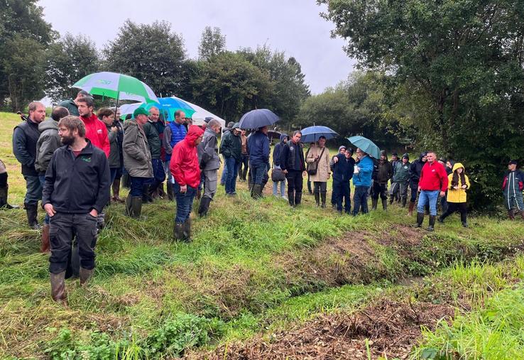 Une soixantaine d'agriculteurs s'est déplacée sur la commune de Brécey pour échanger autour de l'entretien des cours d'eau et des fossés.