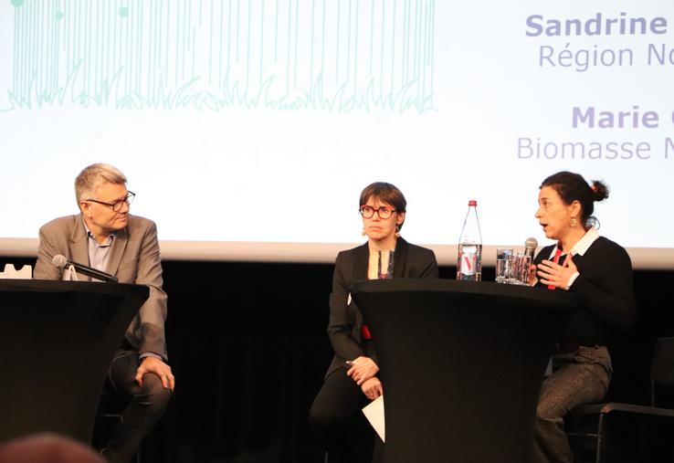 Fabrice Legentil, directeur de l'Ademe Normandie, Sandrine Mésirard, directrice énergie et environnement à la Région Normandie et Marie Guilet, directrice de Biomasse Normandie, ont présenté les ambitions normandes 2030.