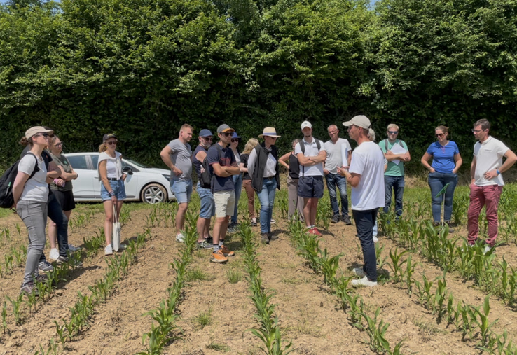 Pas moins d'une cinquantaine de personnes ont été accueillies par Gabriele Fortino, agronome et référent des essais Scuden.