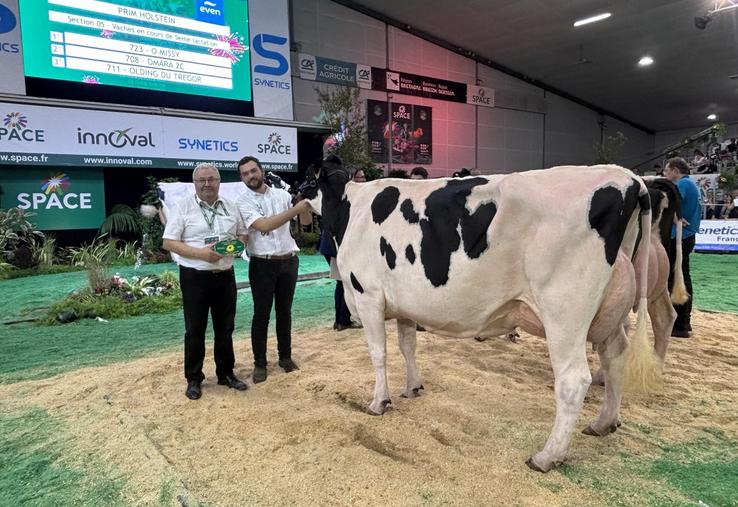 Thierry Chanu, éleveur de Burcy (Valdallière), a participé au Space pour la dernière fois avec une vache. Il repart avec un 2e prix de section.