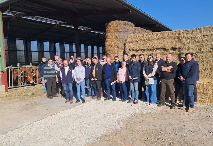 "C'est important que les gens participent pour que le syndicat continue de progresser. Les concours d'animaux, c'est bien, mais que la race progresse l'est tout autant", relève Clément Lebrun, vice-président de la Chambre d'agriculture du Calvados, lors de l'assemblée générale du syndicat de race Limousin du Calvados, jeudi 19 mars.