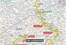 Le tracé de l'étape 9 qui partira le jeudi 10 juillet de Bayeux et arrivera à Vire.