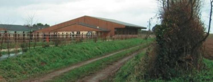 Omniprésence du matériau bois (clôture, bardage) et plantation de haies champêtres en bordure des chemins d’accès.