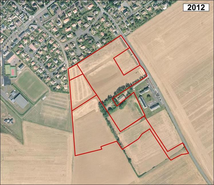 Exemple de la construction d’habitations sur 9,6 ha de terres céréalières au sud-ouest de l’agglomération caennaise entre 2012 et 2016