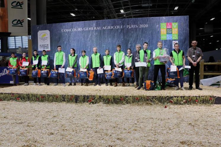 Les 14 participants au concours de pointage de la race normande