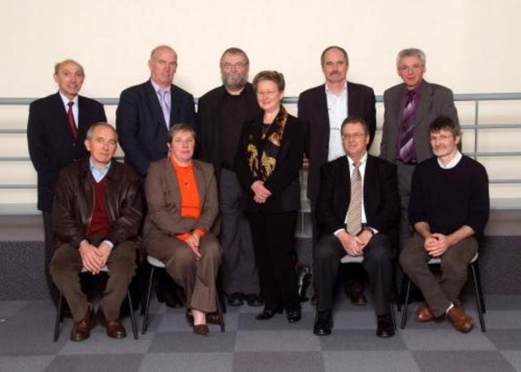 1er rang de gauche à droite : Marc Vallette, Fabienne Ferey, Marie-Claire Quesnel, Pierre Lemoine, Gabriel Jourdan.   2è rang de gauche à droite : Rémi Guilleux, Albert Boisjoly, Patrice Corbeau, Xavier Trincot, André Denot.