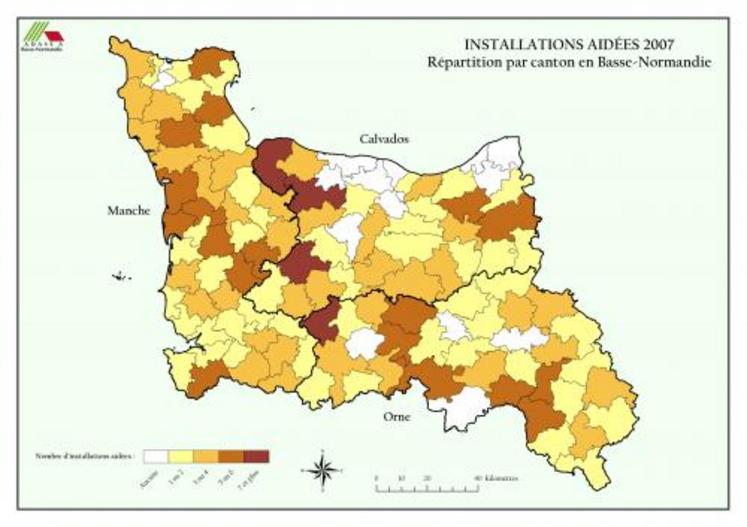 L’installation aidée s’est bien tenue en 2007 : 328 réalisations contre 240 en 2006. 
2008 devrait être également un bon cru.