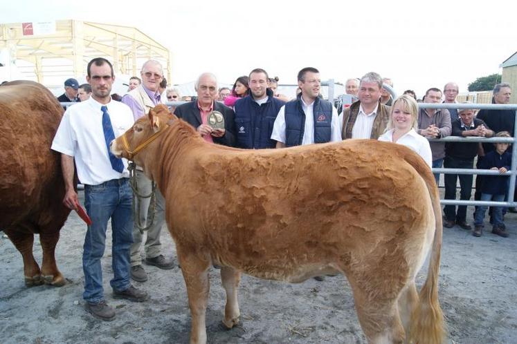 Maxime Chardine remporte le prix de meilleur animal du concours Limousin.