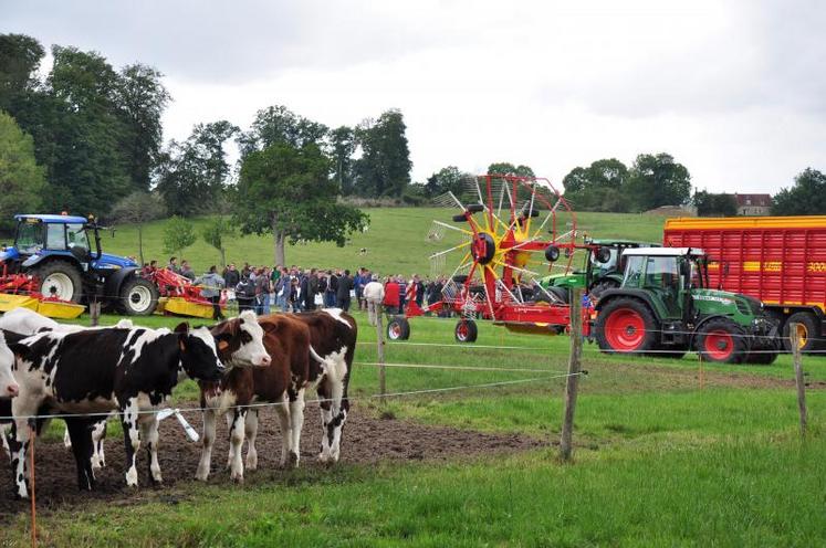 Grand témoin de ce rendez-vous et actrices expérimentales, 250 vaches en lactation (Normande et Prim’Holstein) et leur suite pour le pôle lait.