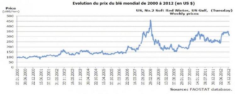 Graphique 2 - Depuis 2007 les exploitations agricoles font face à une volatilité des prix croissante qui devrait augmenter encore d’ici 2025