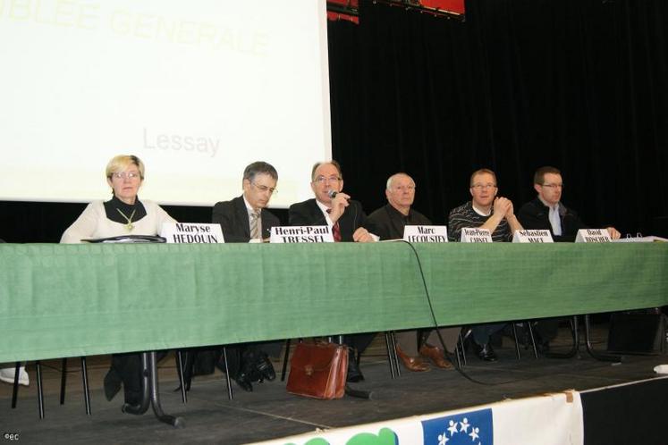 Marc Lecoustey (au centre) président de la FD Cuma, “notre trésorerie reste tendue notamment en raison de créances de plus d’un an à la hausse”.