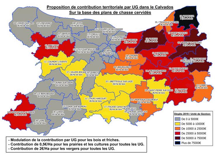 La taxe territoriale à l’hectare varie selon les cantons pour les bois et les friches. 