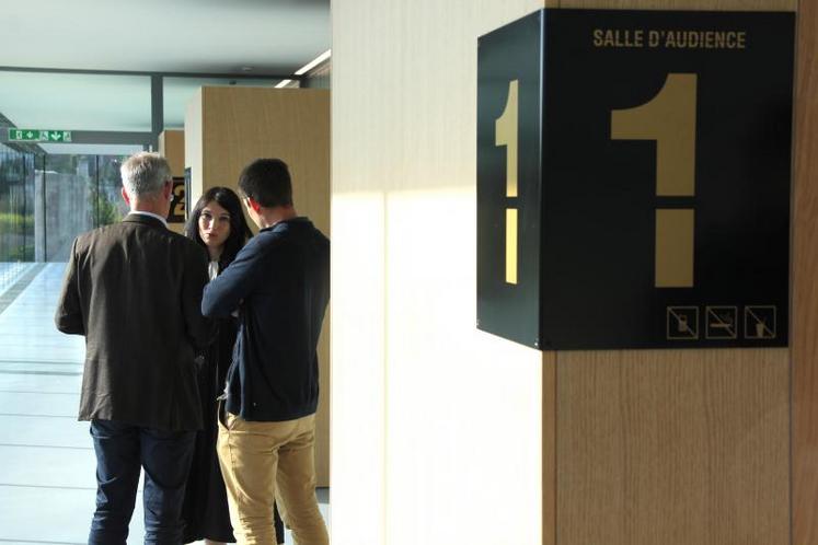 Patrice Lepainteur et Nicolas Declomesnil en discussion avec l’avocate des deux syndicats. La FDSEA et les Jeunes Agriculteurs communiqueront sur un éventuel appel la semaine prochaine.  (DR)