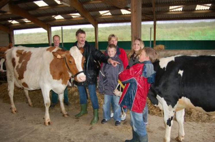 La famille Meilink voue une préférence pour les Pie Rouge. Le Gaec présente trois vaches laitières et une génisse.