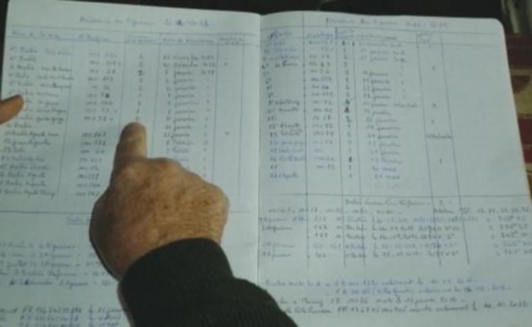 M. Dubois comptabilise le nombre d’agneaux grâce à ses enregistrements sur son cahier d’élevage.