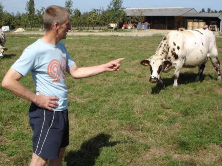 Laurent Lahaye est éleveur-inséminateur. “La technique me permet 
de mieux suivre mes vaches. J’économise également 1 500 euros par an”.