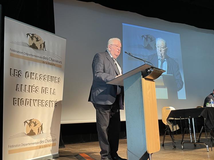 Gérard Bamas, président de la Fédération départementale de la chasse, a rappelé l'activité importante de la structure sur l'ensemble de la Manche.