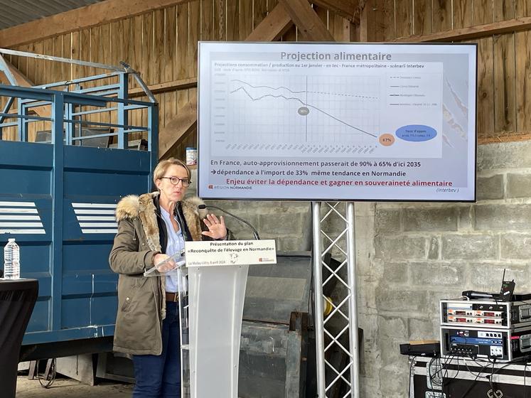 Pour Clotilde Eudier, vice-présidente de la Région Normandie, il est nécessaire d'enrayer la décapitalisation pour assurer la souveraineté alimentaire et conserver l'élevage en Normandie.