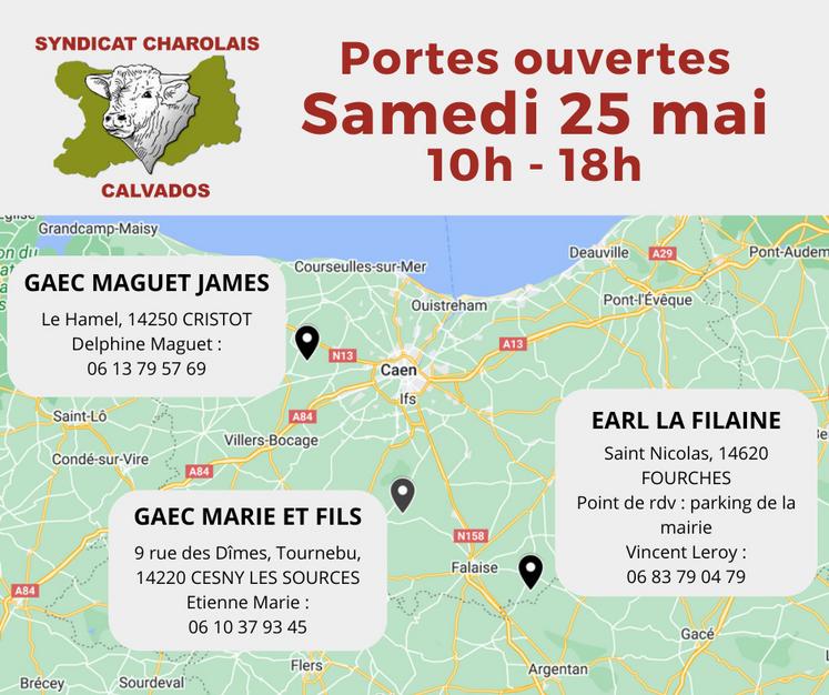 Trois élevages Charolais ouvrent leurs portes dans le Calvados, samedi 25 mai 2024.