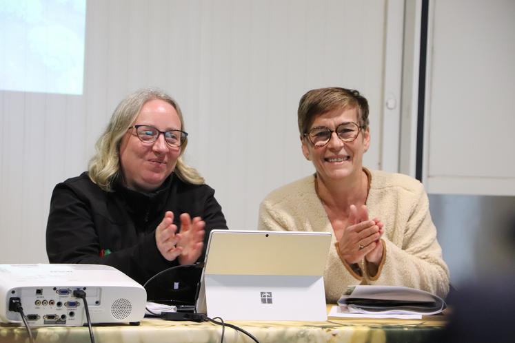 Jennifer Marie, directrice du GE14, et Hélène Destigny, présidente, ont présenté les résultats 2023, fières du chemin parcouru depuis sa création.