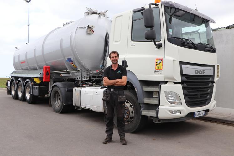 Nicolas Peigné, salarié du GE 14, est chauffeur pour l'unité de méthanisation Agri Métha Nacre à Biéville-Beuville.