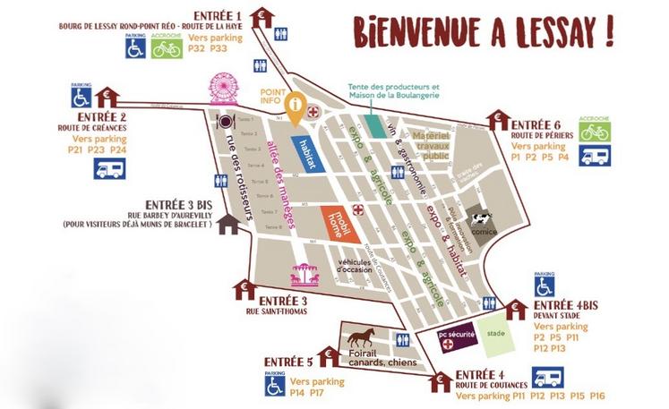 Le plan de la Foire de Lessay 2024.