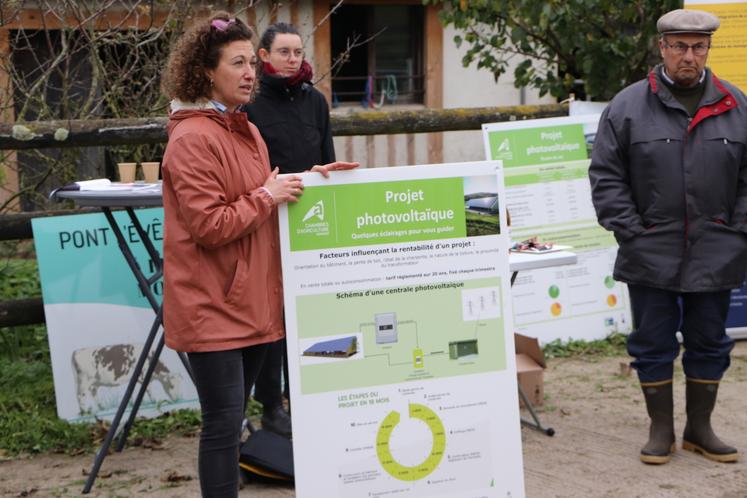 Charlotte Gardon (à gauche), conseillère des Chambres, a mis en avant les éléments de rentabilité économique du projet.