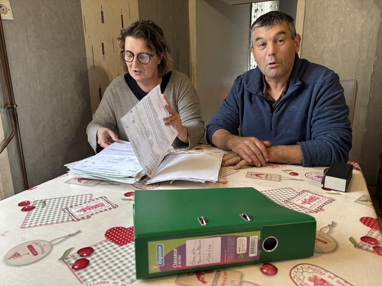 Sandrine et Bertrand Lecoeur ont fait le point sur le dégrèvement dont ils ont bénéficié en 2023 sur les parcelles qu'ils ont en propriété et en location. 