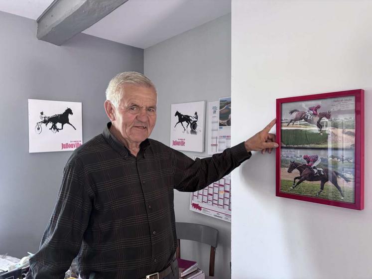 Claude Legrand est aussi à l'aise dans les champs au milieu de ses Charolaises que sur les hippodromes.