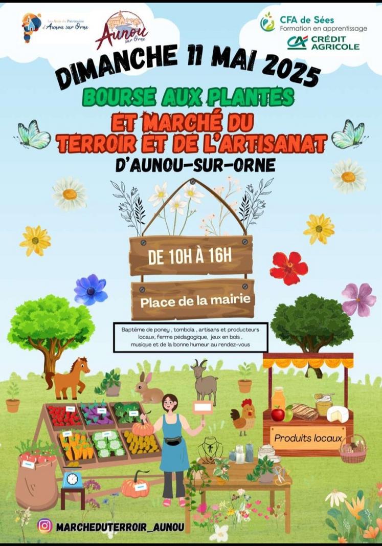 Six élèves du CFA de Sées en BTS (première année) organisent un marché de producteurs.