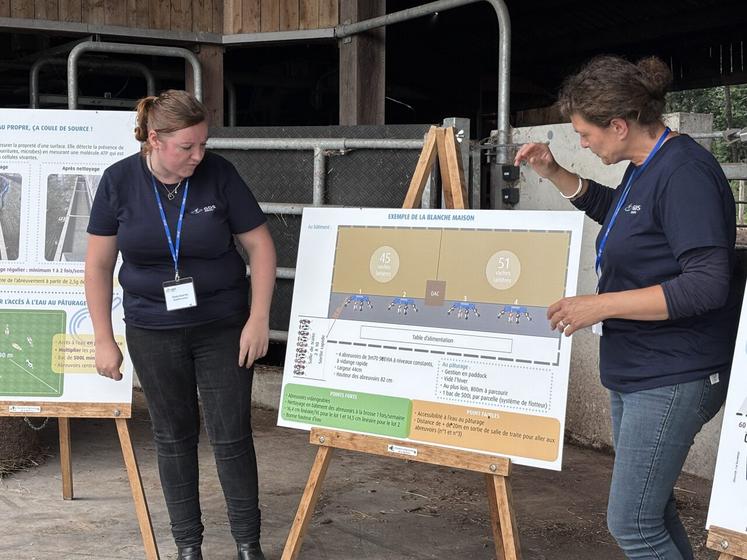 Elodie Houstin et Anne Legoupil, conseillères sanitaires au GDS ont mis l'accent sur l'implantation des points d'eau en exploitation comme au pâturage.