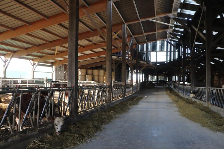 L'exploitation compte deux salariés à mi-temps. Un nouveau bâtiment d'élevage a été construit en parallèle du bâtiment historique de 1968.