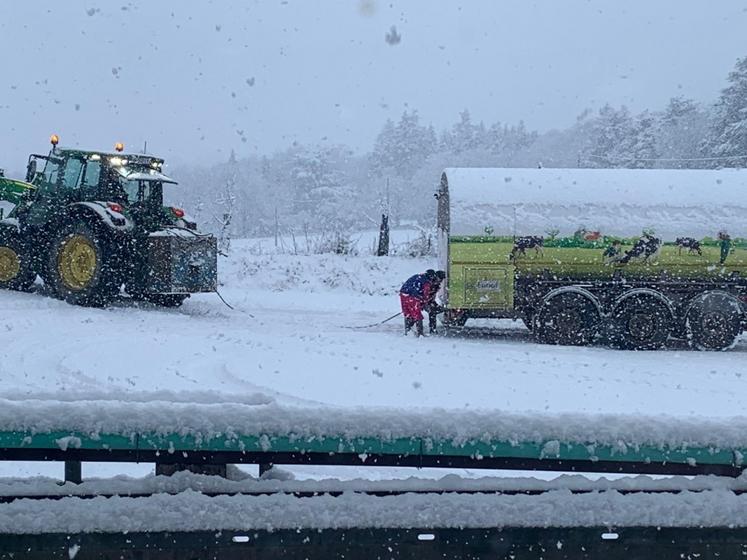 Sur le secteur de Torigny, c'est le laitier qui a eu besoin de renfort.