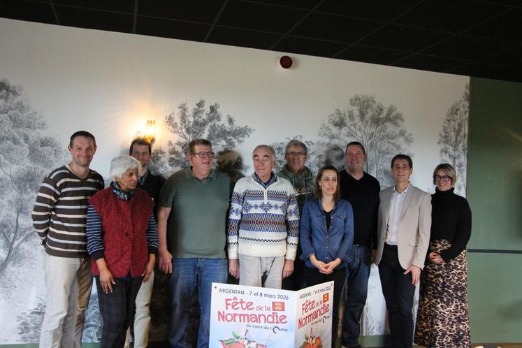 Les organisateurs et partenaires de la Fête de la Normandie qui aura lieu le week-end du 7-8 mars 2026 au Hall du Champ de foire à Argentan.